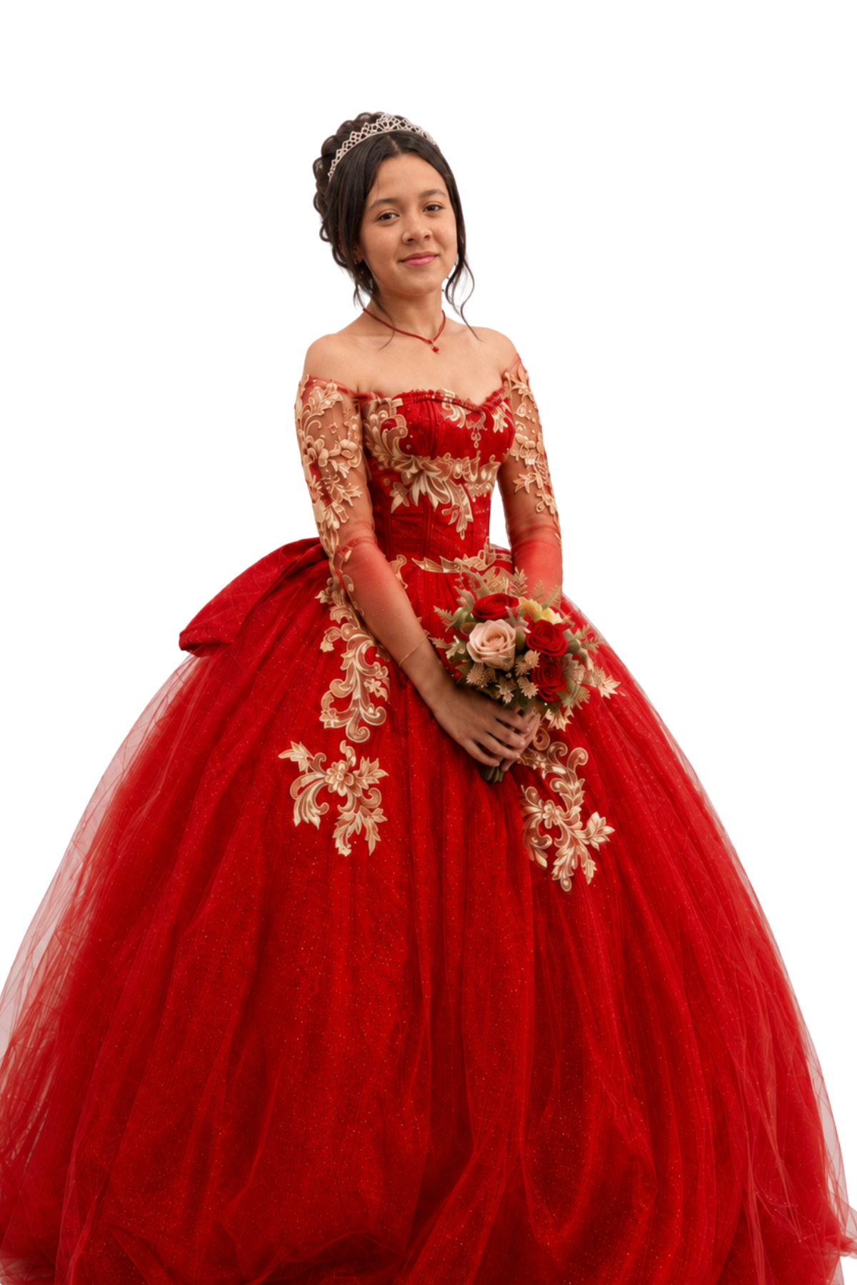 Natalia en su vestido de XV años